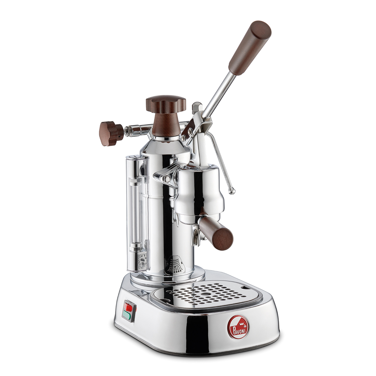 La Pavoni Europiccola Lusso espresso machine with wooden handles